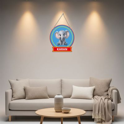 Personalized Elephant Theme Wall Hanging